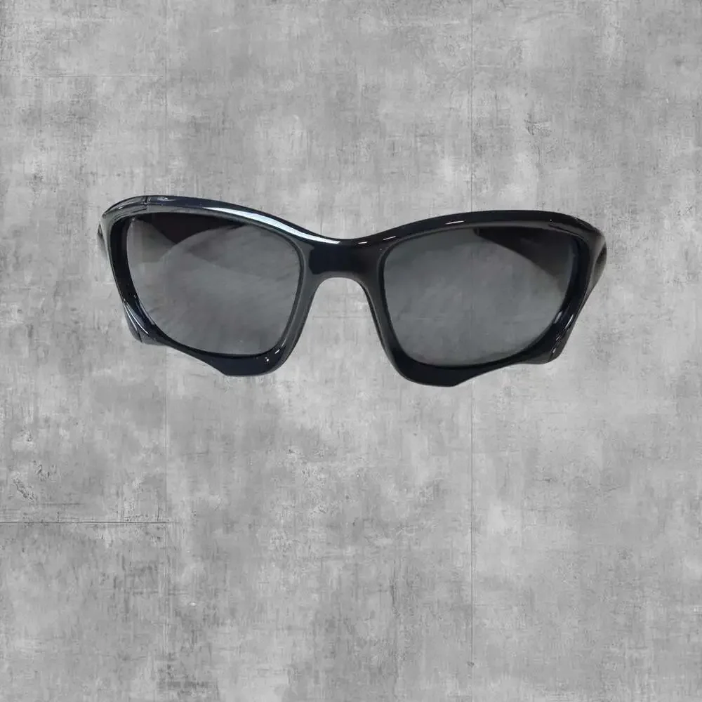 Unbranded Black and Blue Sport Wrap-Around Sunglasses